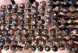 CCB1852 15 inches 6mm faceted coin red tiger eye beads