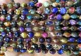 CCB1854 15 inches 6mm faceted coin colorful tiger eye beads