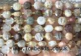 CCB1911 15 inches 8mm faceted coin phantom quartz beads