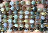CCB1934 15 inches 8mm faceted coin Indian agate beads