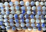 CCB1955 15 inches 8mm faceted coin blue aventurine jade beads