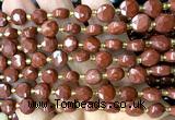 CCB1981 15 inches 8mm faceted coin red jasper beads