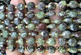CCB1984 15 inches 8mm faceted coin dragon blood jasper beads