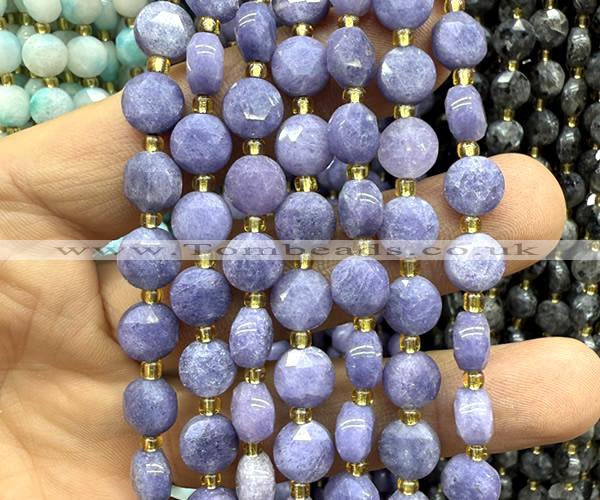 CCB2014 15 inches 8mm faceted coin dyed jade beads