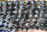 CCB2031 15 inches 8mm faceted coin black labradorite beads