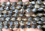 CCB2032 15 inches 8mm faceted coin grey opal beads