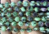 CCB2046 15 inches 8mm faceted coin ruby zoisite beads