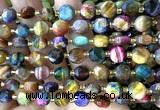 CCB2052 15 inches 8mm faceted coin colorful tiger eye beads