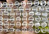 CCB2080 15 inches 10mm faceted coin white crystal beads