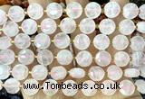 CCB2082 15 inches 10mm faceted coin rose quartz beads