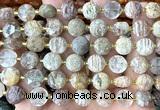 CCB2095 15 inches 10mm faceted coin phantom quartz beads