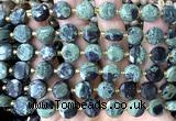 CCB2150 15 inches 10mm faceted coin kambaba jasper beads