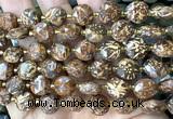 CCB2159 15 inches 10mm faceted coin elephant skin jasper beads