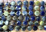 CCB2185 15 inches 10mm faceted coin orange sodalite beads