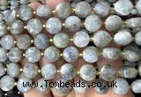 CCB2189 15 inches 10mm faceted coin labradorite beads wholesale