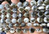 CCB2190 15 inches 10mm faceted coin labradorite gemstone beads