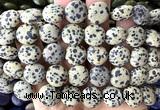 CCB2262 15 inches 15mm flat round matte dalmatian jasper beads