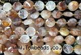 CCB2304 15 inches 12mm faceted coin red quartz gemstone beads