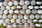 CCB2316 15 inches 12mm faceted coin white crazy lace agate beads