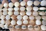 CCB2326 15 inches 12mm faceted coin pink aventurine jade beads