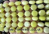 CCB2330 15 inches 12mm faceted coin lemon jade beads
