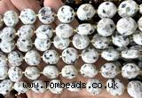 CCB2337 15 inches 12mm faceted coin sesame jasper beads
