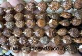 CCB2347 15 inches 12mm faceted coin elephant skin jasper beads