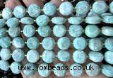 CCB2373 15 inches 12mm faceted coin amazonite gemstone beads