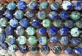 CCB2376 15 inches 12mm faceted coin chrysocolla gemstone beads