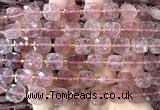CCB2402 15 inches 10mm faceted square strawberry quartz beads