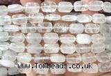 CCB2450 15 inches 9*13mm faceted rectangle Angolan white quartz beads