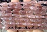 CCB2452 15 inches 9*13mm faceted rectangle strawberry quartz beads