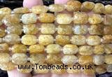 CCB2453 15 inches 9*13mm faceted rectangle yellow quartz beads