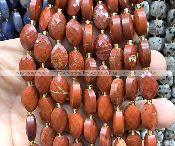 CCB2515 15 inches 9*14mm faceted marquise red jasper beads