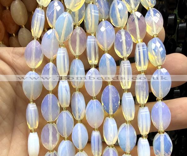 CCB2516 15 inches 9*14mm faceted marquise opalite beads wholesale