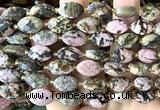 CCB2517 15 inches 9*14mm faceted marquise rhodonite beads