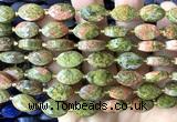 CCB2518 15 inches 9*14mm faceted marquise unakite beads