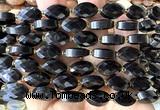 CCB2523 15 inches 9*14mm faceted marquise black obsidian beads