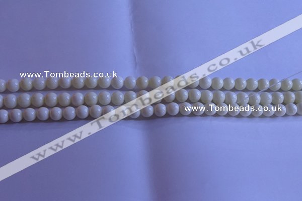 CCB300 15.5 inches 4mm round white coral beads wholesale