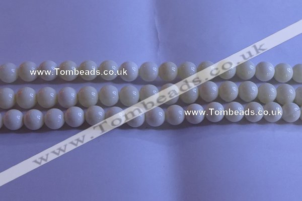 CCB303 15.5 inches 9mm round white coral beads wholesale