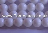 CCB401 15.5 inches 6mm round white tridacna beads wholesale