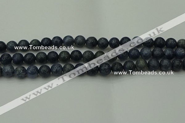 CCB452 15.5 inches 8mm round blue coral beads wholesale