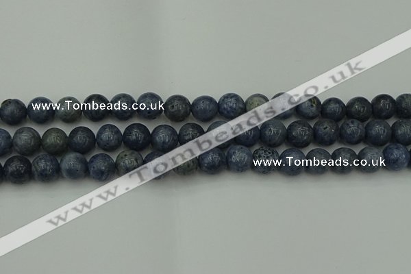 CCB453 15.5 inches 10mm round blue coral beads wholesale