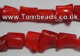 CCB52 15.5 inches 9*13mm irregular red coral beads Wholesale