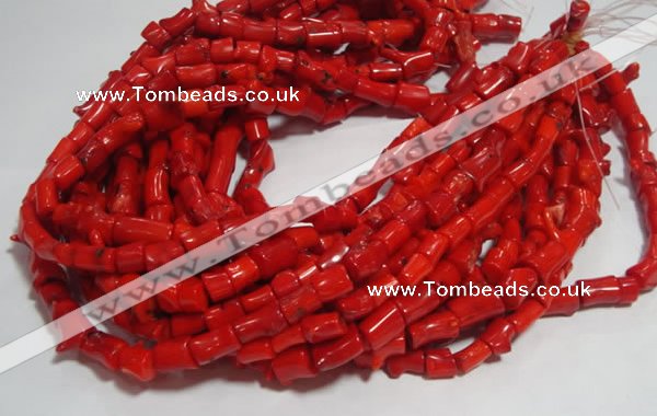 CCB52 15.5 inches 9*13mm irregular red coral beads Wholesale