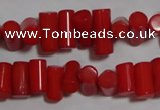 CCB53 15.5 inches 6*9mm column red coral beads Wholesale