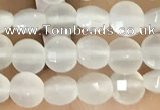 CCB542 15.5 inches 4mm faceted coin white moonstone beads