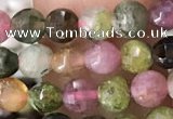 CCB545 15.5 inches 4mm faceted coin tourmaline gemstone beads