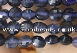 CCB546 15.5 inches 4mm faceted coin iolite gemstone beads