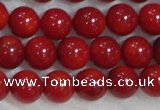 CCB55 15.5 inches 4-6mm round red coral beads Wholesale